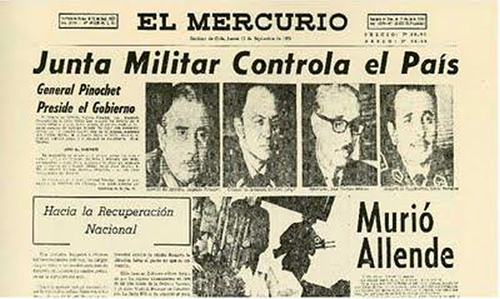 La Une du joiurnal El Mercurio du 12 septembre 1973 (JPG)
